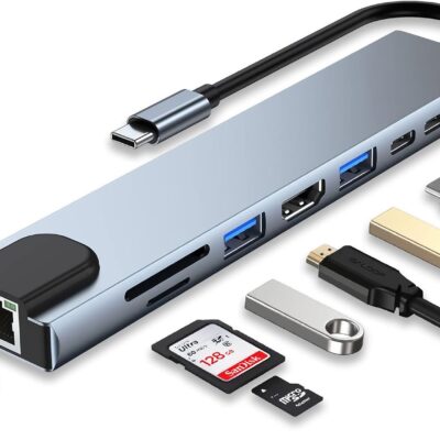 Type C to USB-C 8 in 1 4K HDMI Multi Adapter