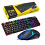 T-WOLF TF200 wired gaming keyboard and mouse combo with backlit LED lights